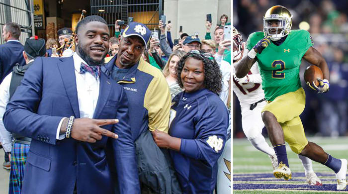 Leonard and Cheryl were there for Dexter's pregame walk, one of the highlights of his breakout senior season.